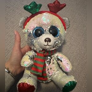 Ty Plush Christmas Holdiay Mistletoe Flippables Limited Collection 10"